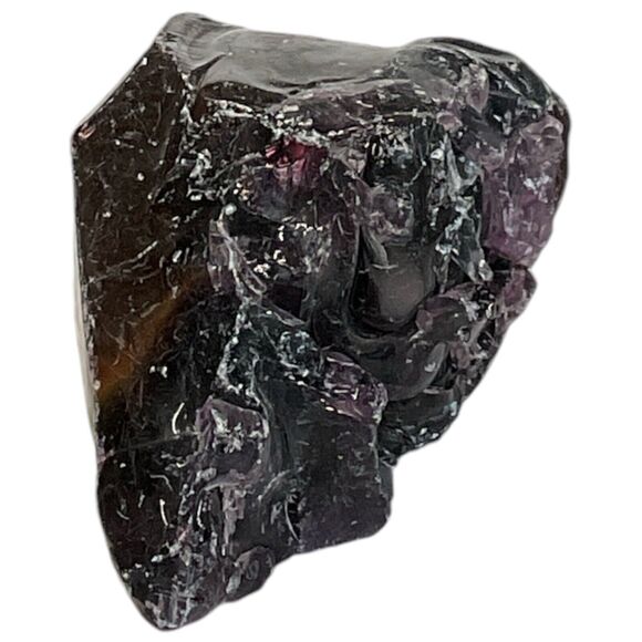 Amethyst Uranium Infused Art Glass Cullet Glowing Manganese Slag Glass #4GX270 - Picture 6 of 8